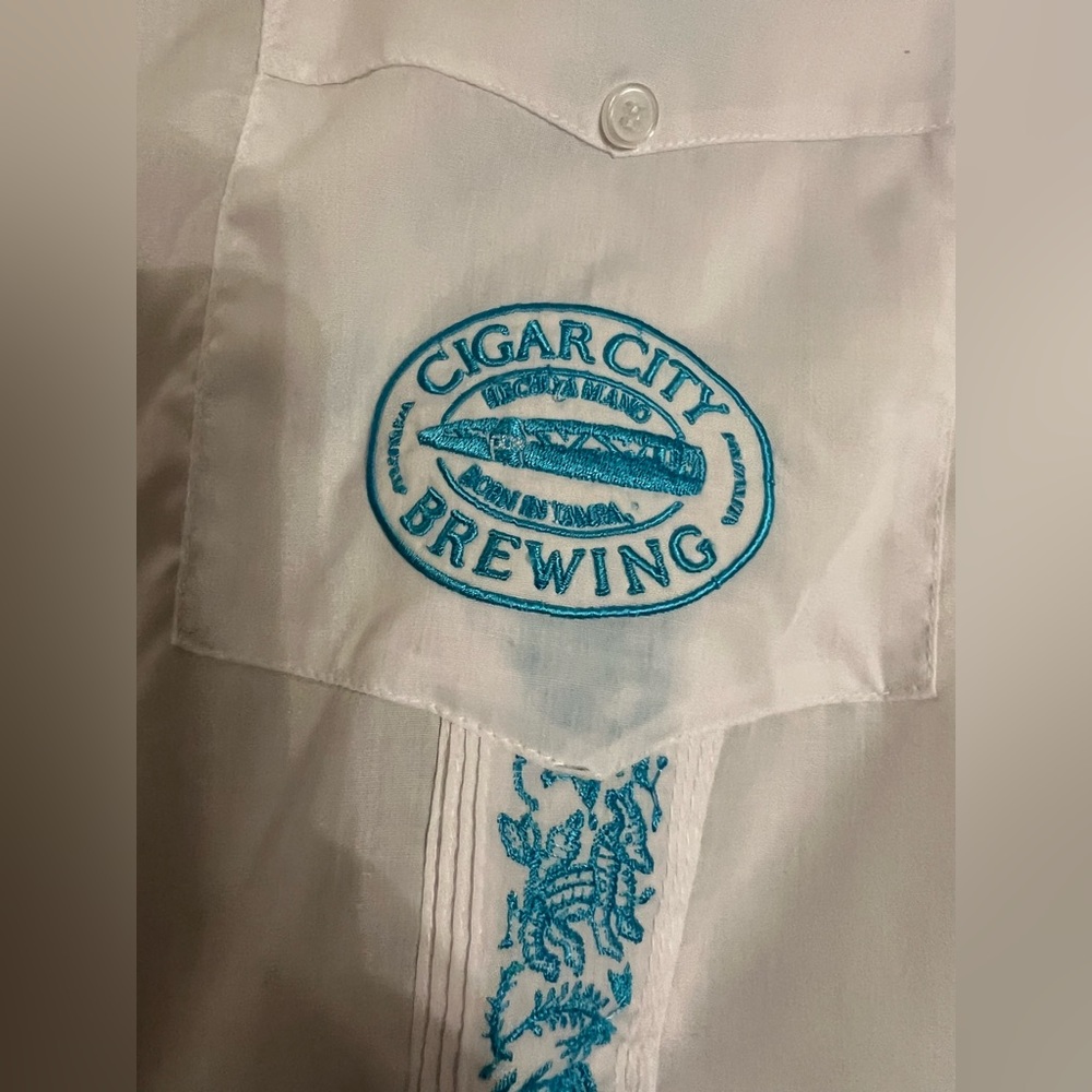 Cigar City Brewing embroidered guayabera shirt, XXL